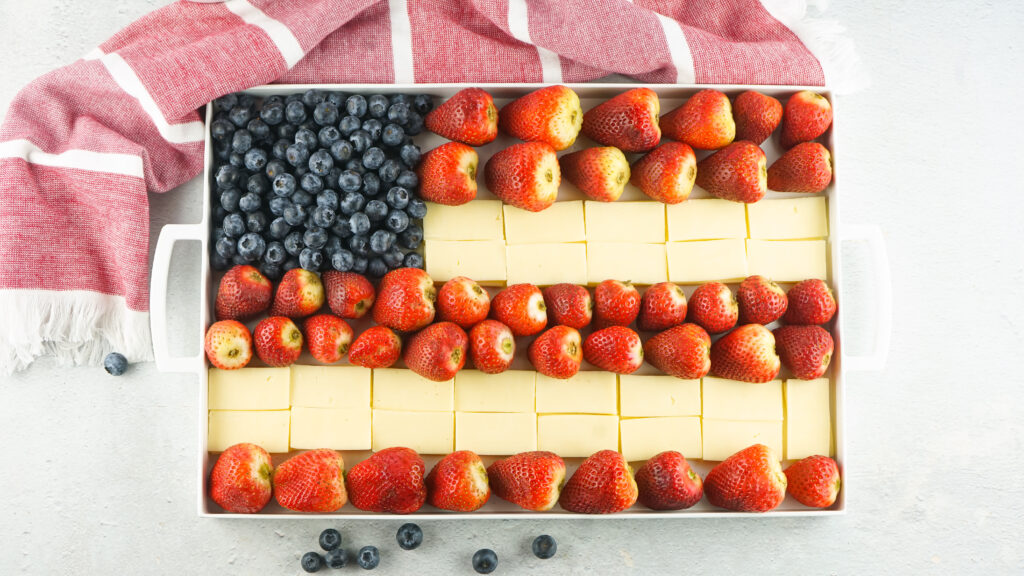 fruity tray made to look like an american flag
