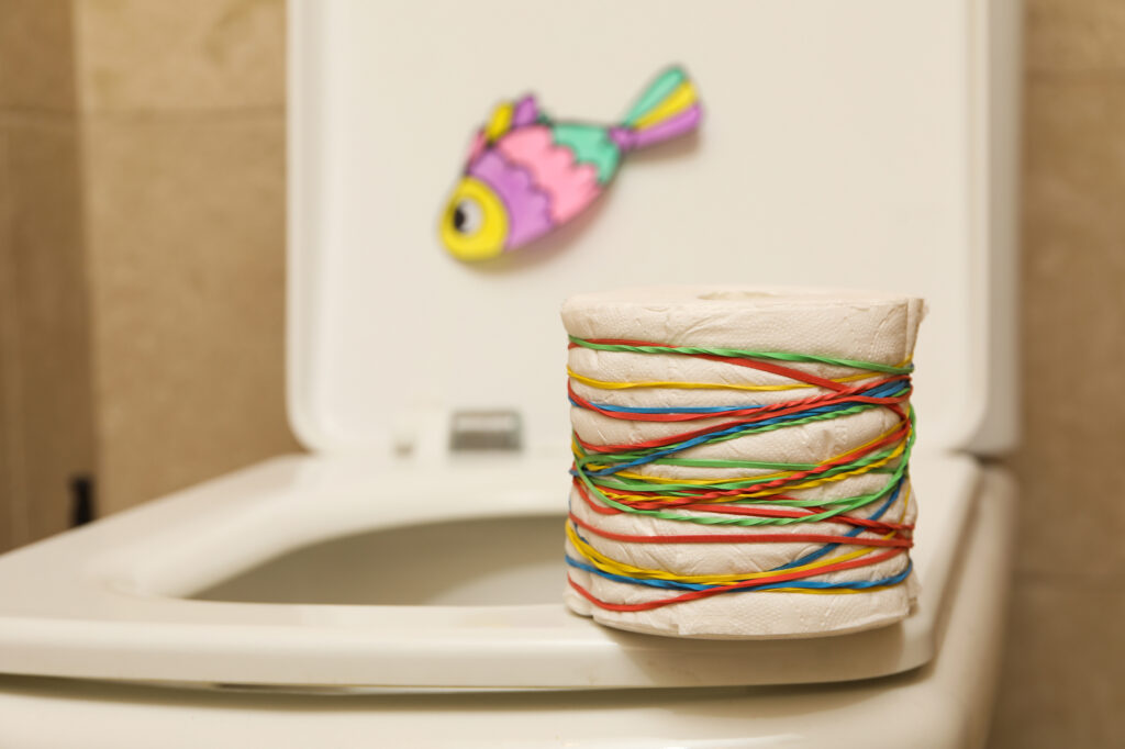 rubber band toilet paper april fools day pranks to play on kids