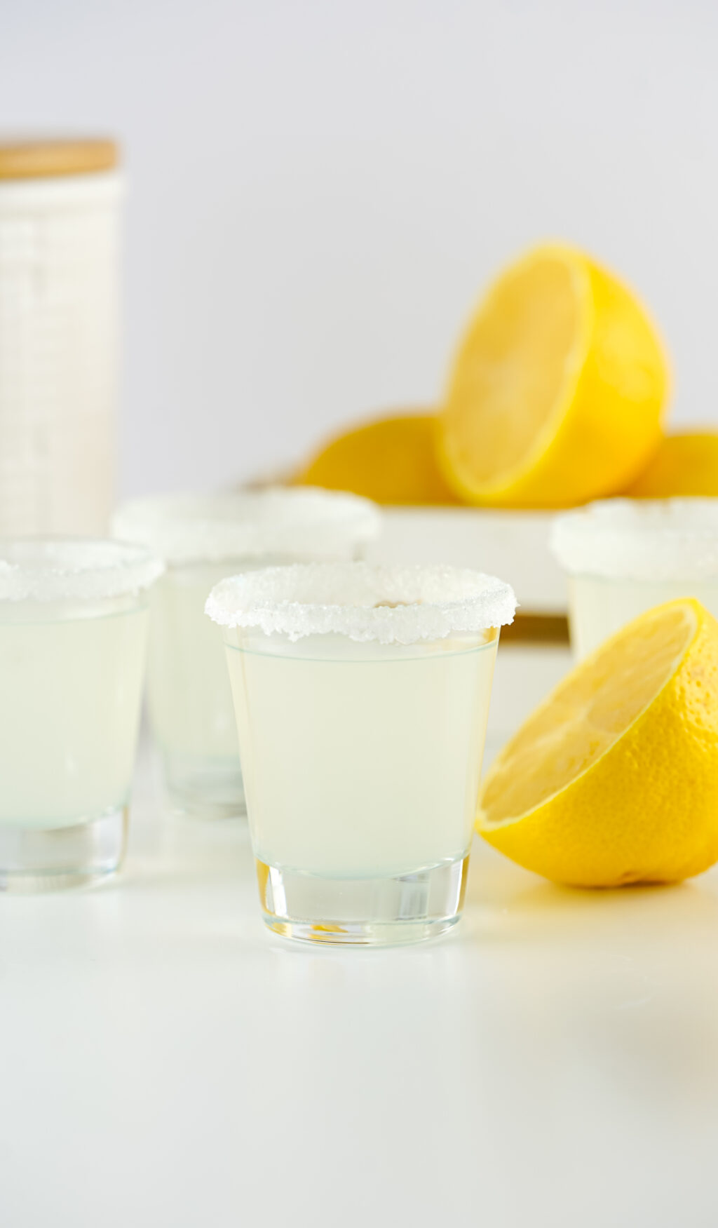 lemon drop shots on table