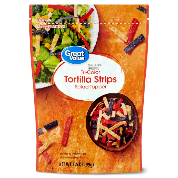 Great Value Tri-Color Tortilla Strips Salad Topper