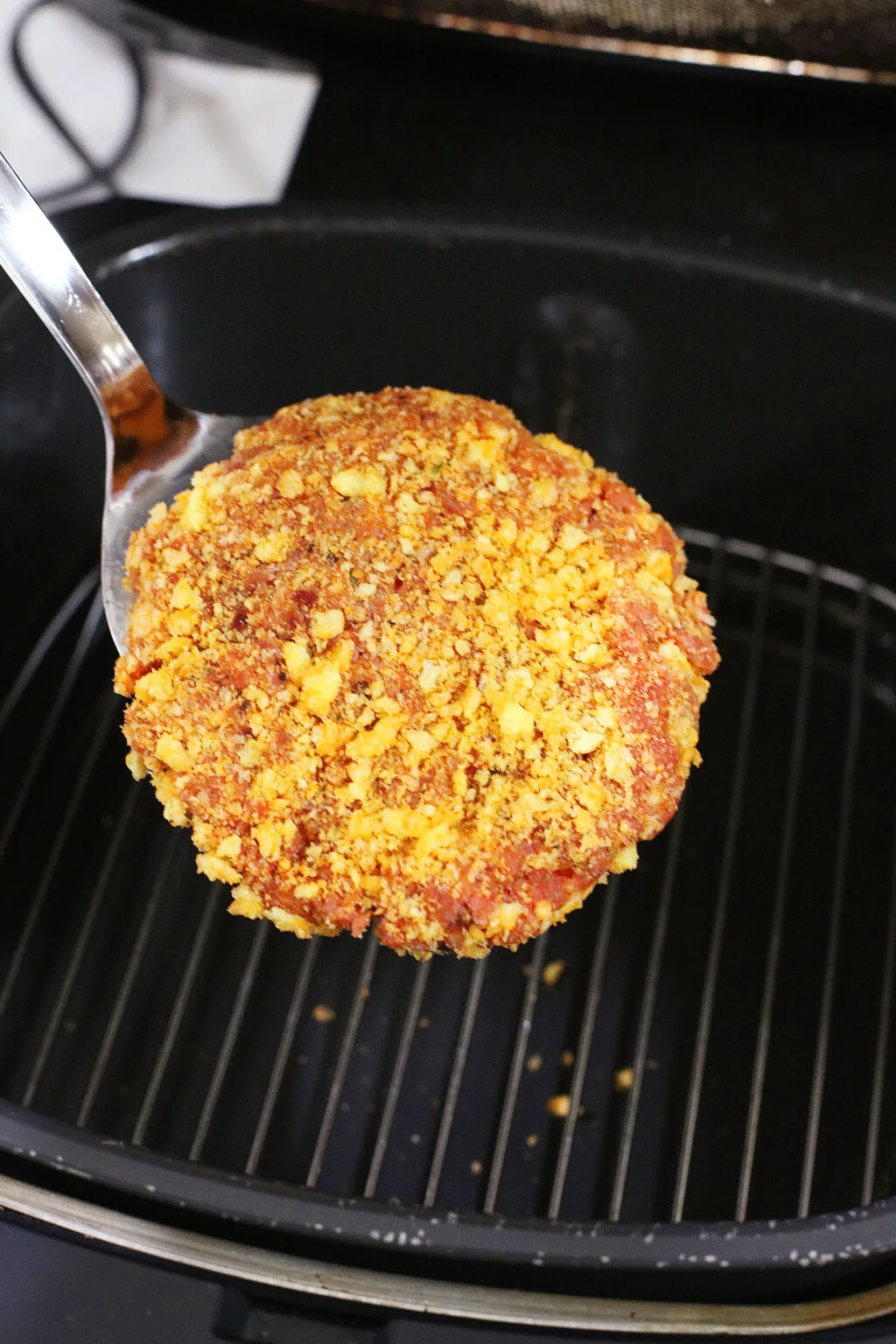 cheetos cheeseburger on air fryer grill rack