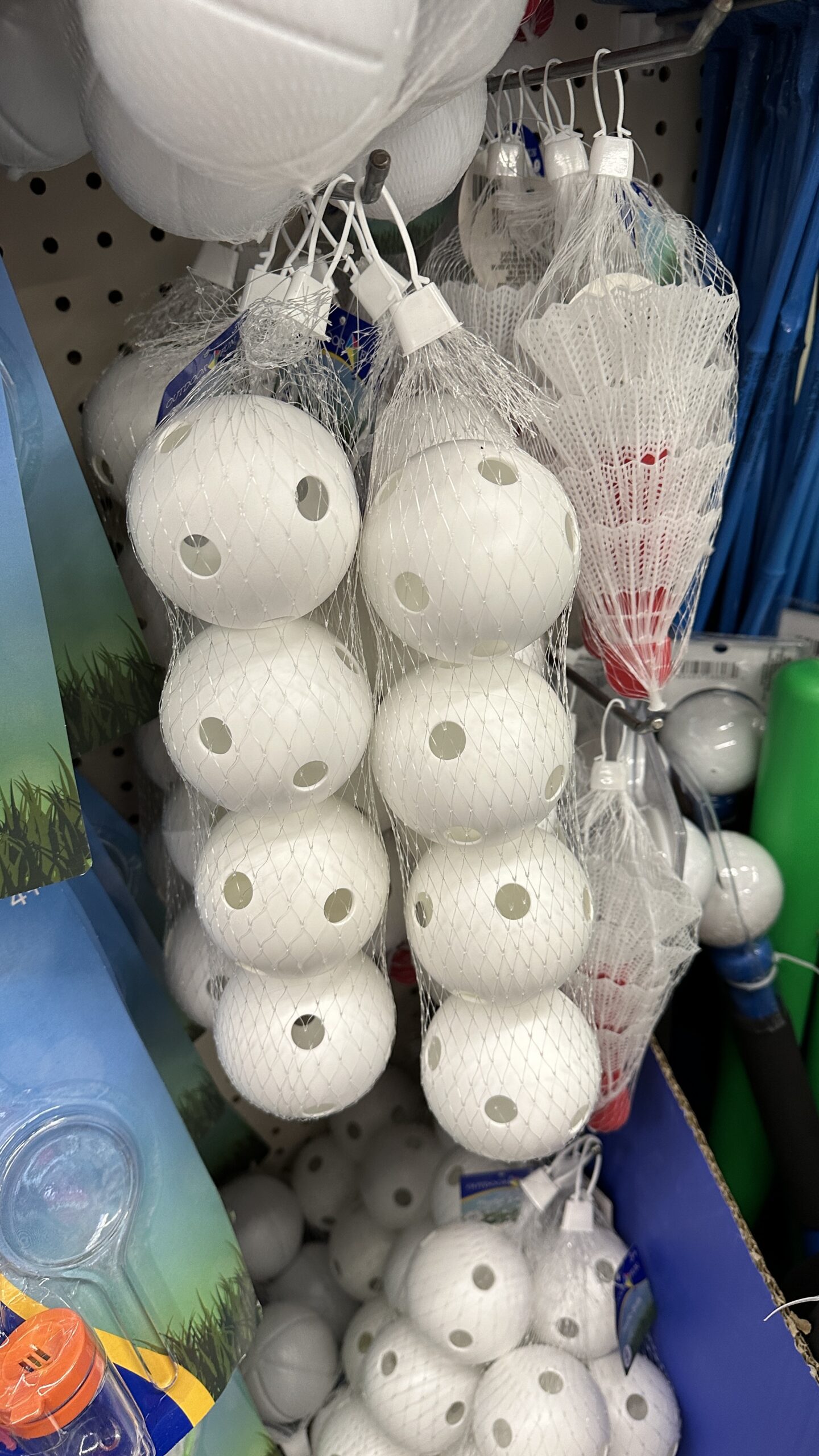 plastic balls hanging at dollar tree