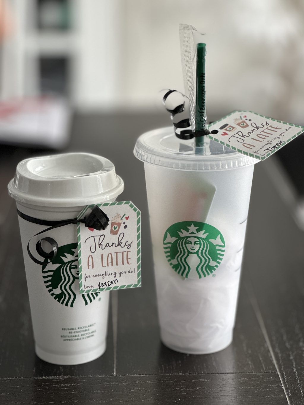 thanks a latte teacher appreciate gift idea in starbucks cup