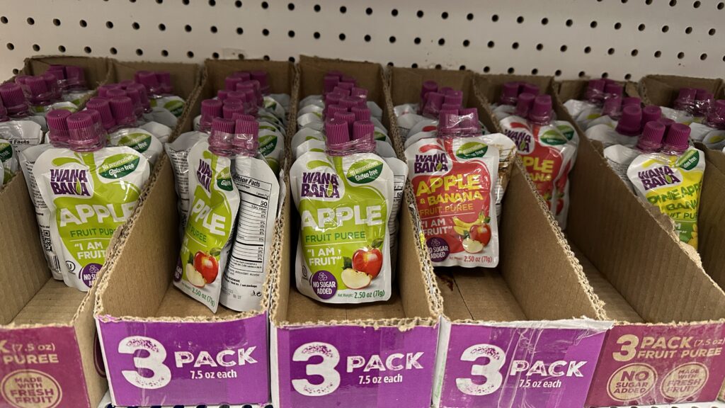 fruit puree pouches at dollar tree