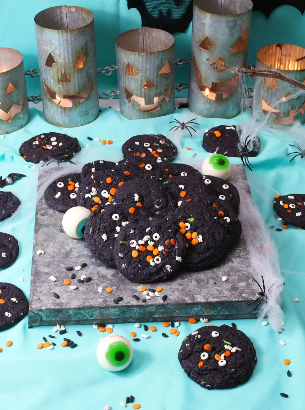 monster mash cookies on cool halloween background