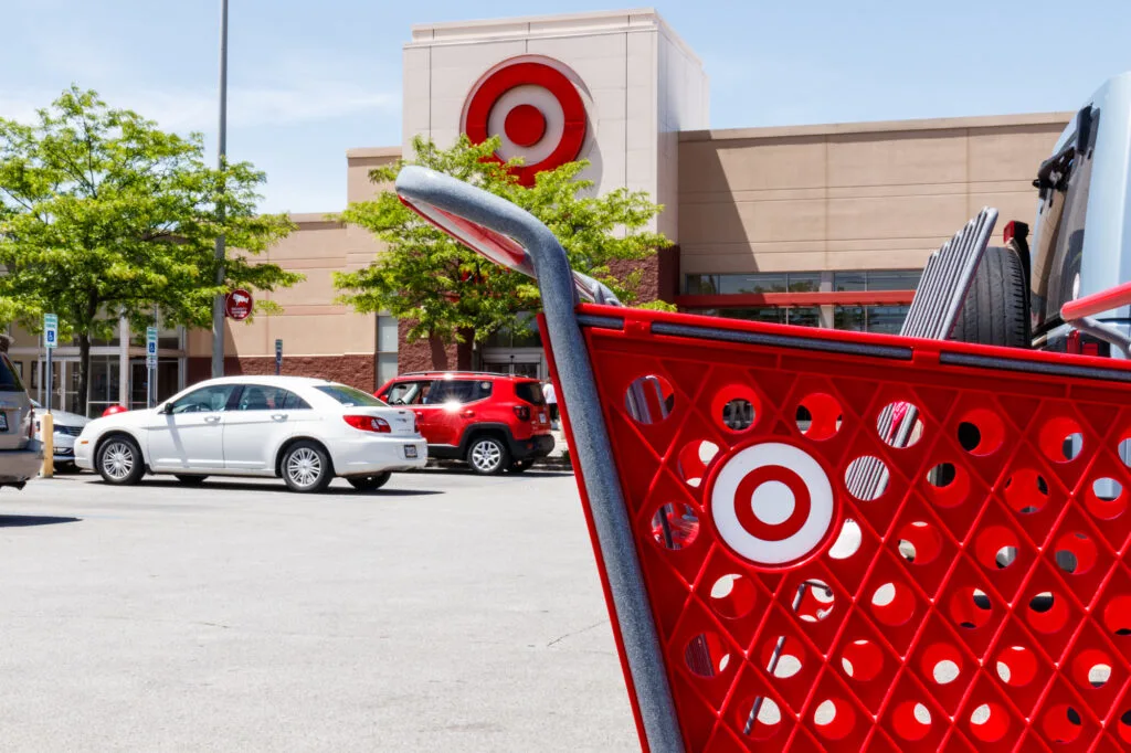 target store shopping cart with target logo