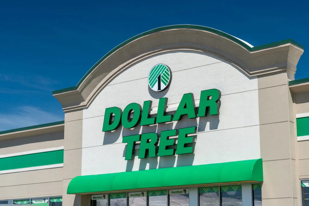 sign at the entrance of dollar tree store