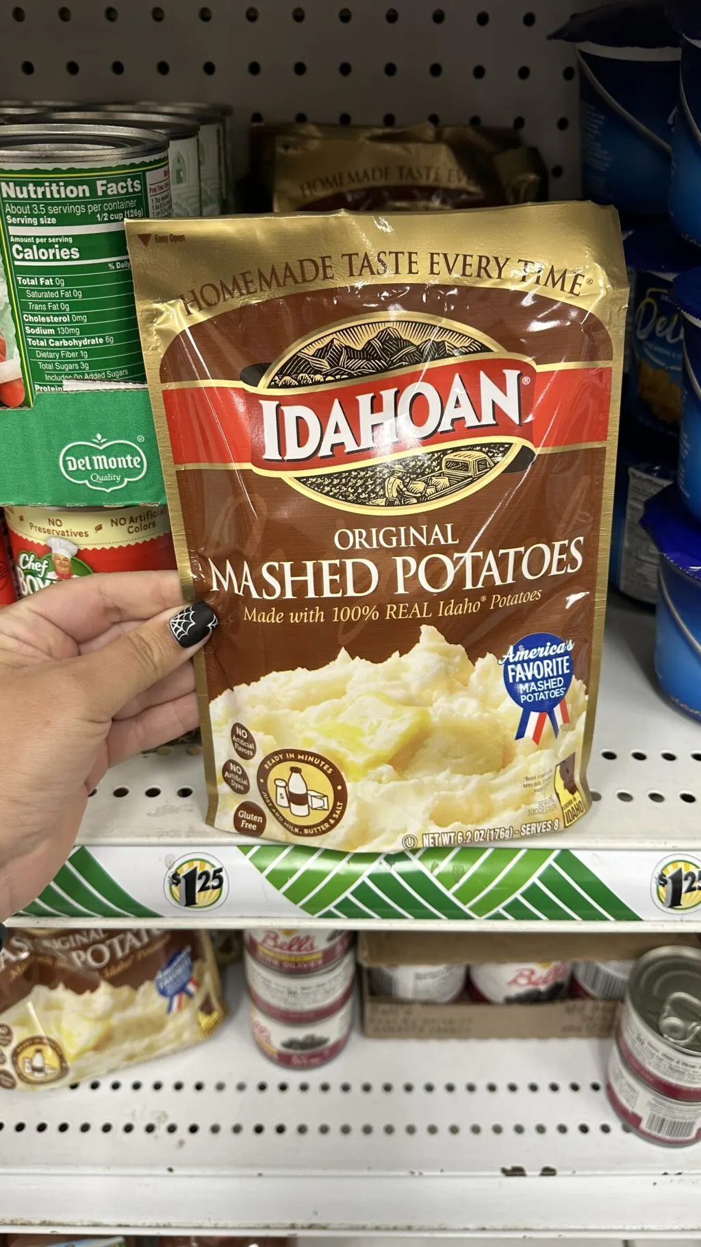bag of instant mashed potatoes at dollar tree