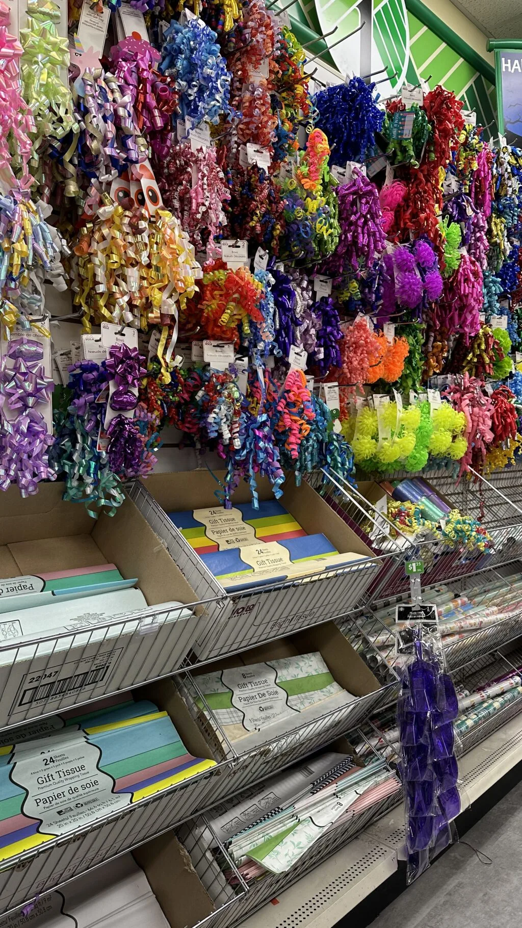 gift wrapping supplies at dollar tree