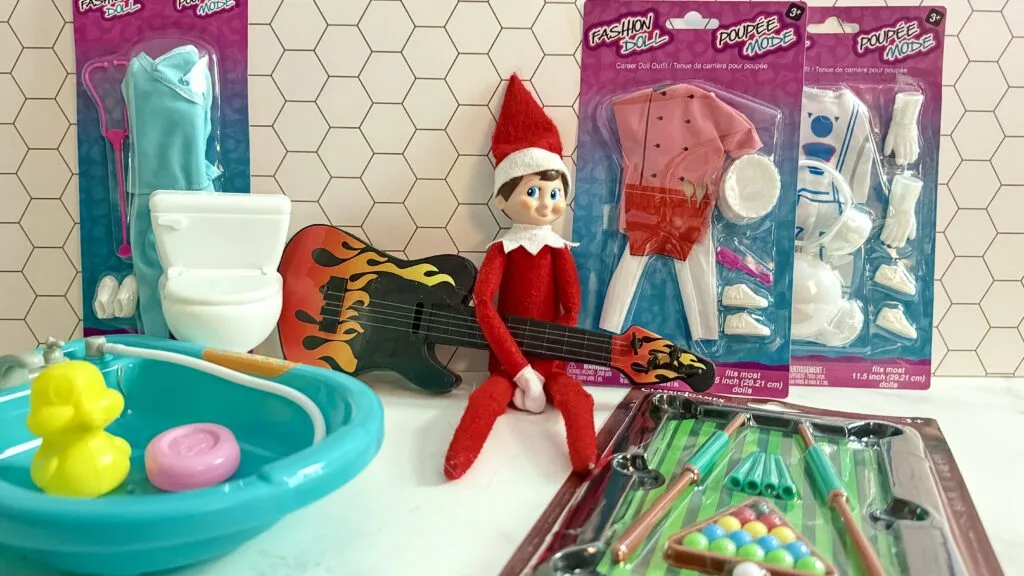 elf on the shelf with props