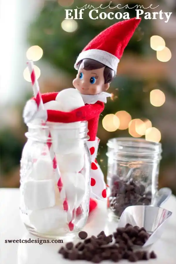 elf with hot cocoa ingredients