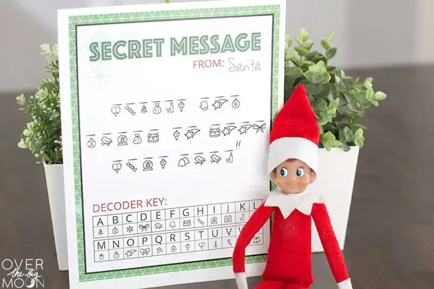 elf with a secret message printable