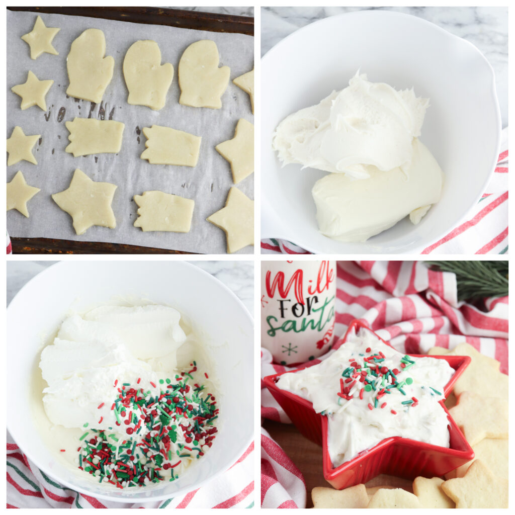 step-by-step instructions for making a christmas sugar cookie dip