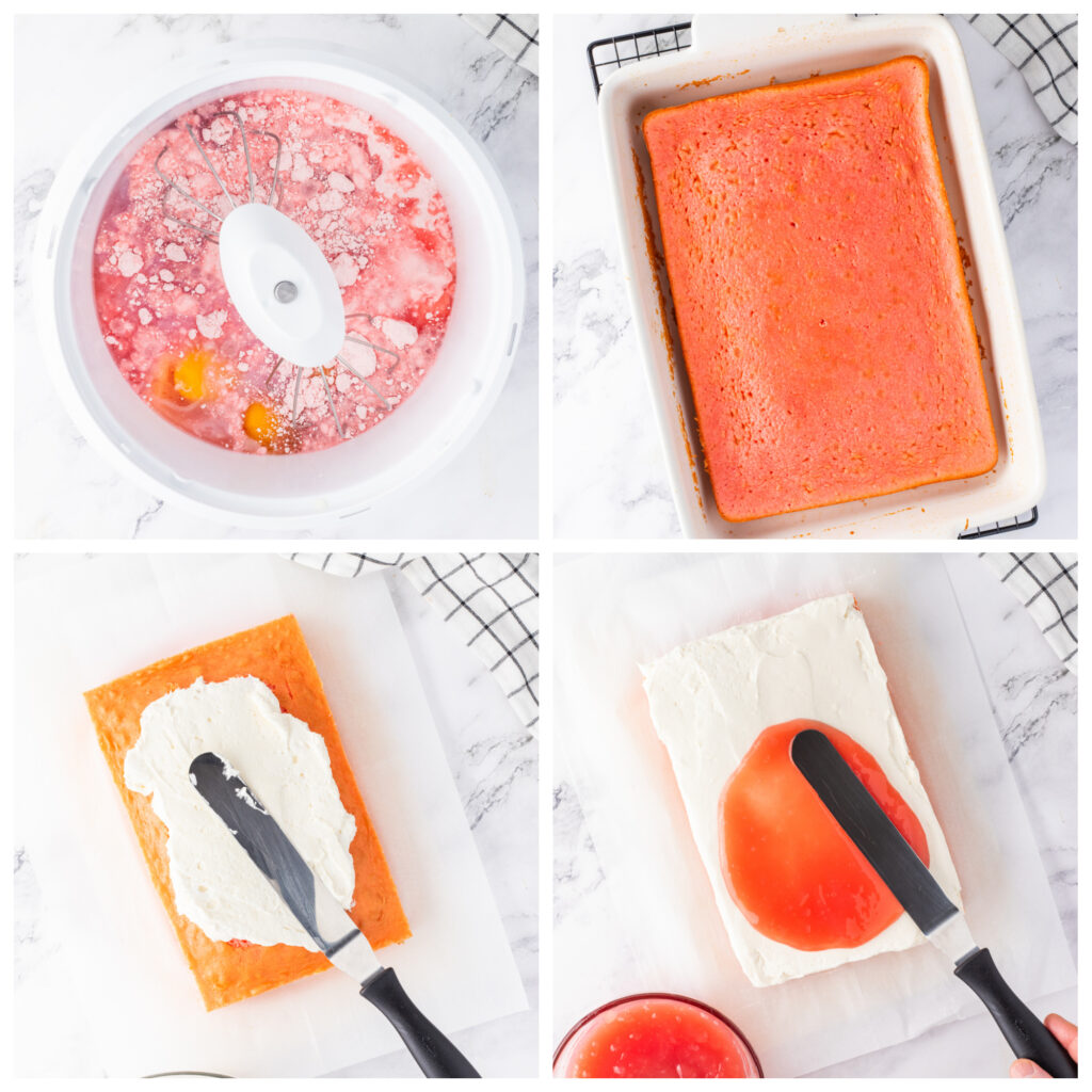 step-by-step showing how to make homemade guava cake