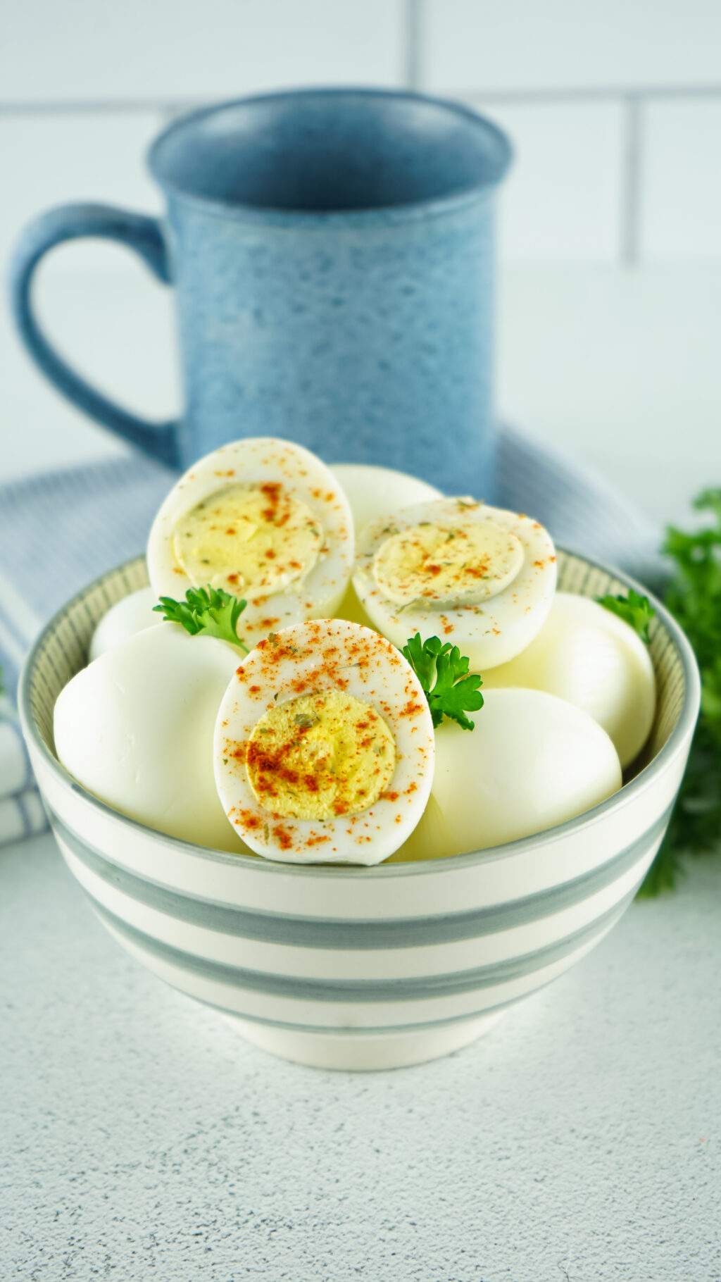 air fryer hard boiled eggs in bowl